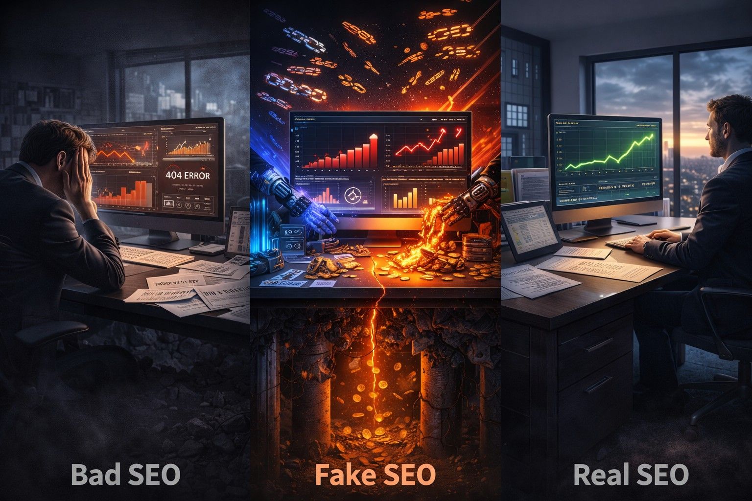 Bad seo vs. Fake seo vs. Real seo Seo Services Are a Scam