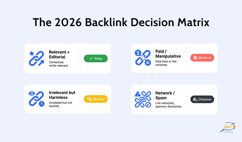 backlink decision matrix How to Audit Your Backlinks in 2026