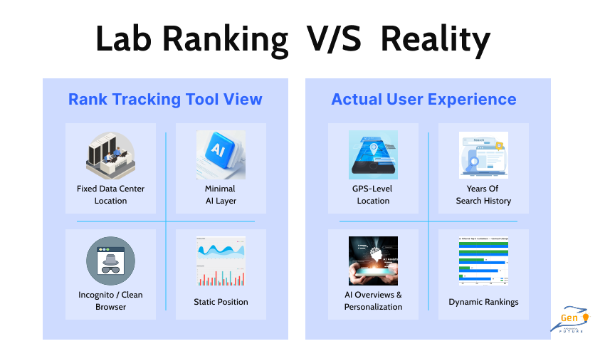 rank tracking tool vs actual user experience ranking Why 1 Ranking guarantees are Impossible in 2026